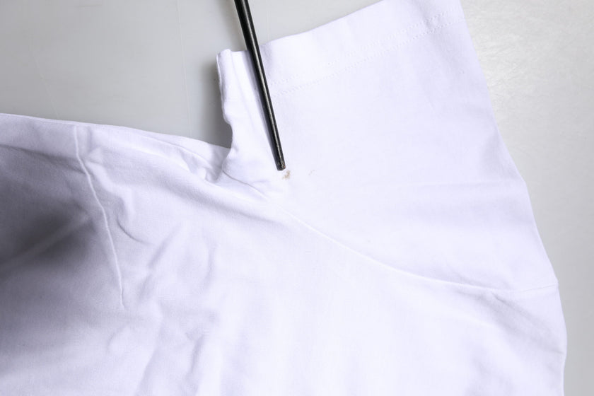 Dolce & Gabbana White Printed Round Neck Top Cotton T-shirt