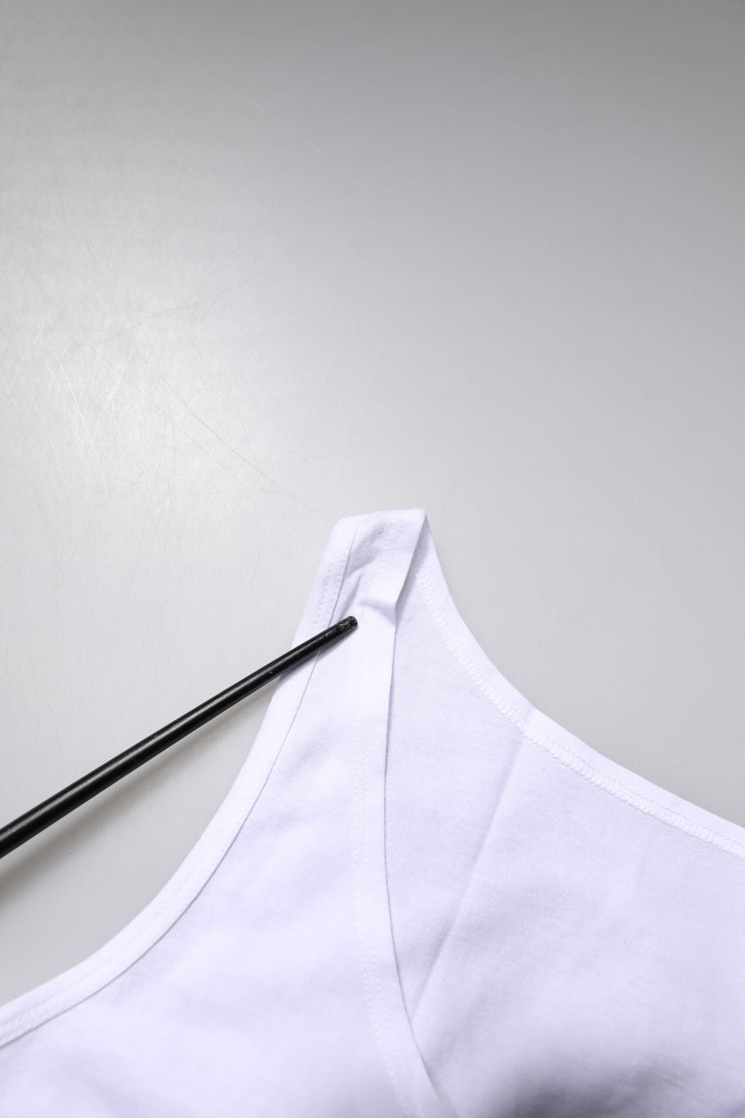 Dolce & Gabbana White Cotton Sleeveless Round Neck Tank Top