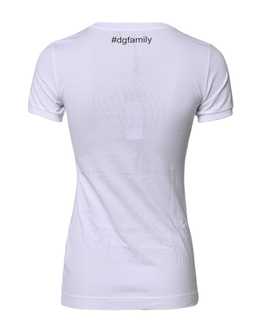 Dolce & Gabbana White #DGFAMILY Embroidery Cotton T-shirt