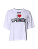 Dolce & Gabbana White Printed Round Neck Top Cotton T-shirt