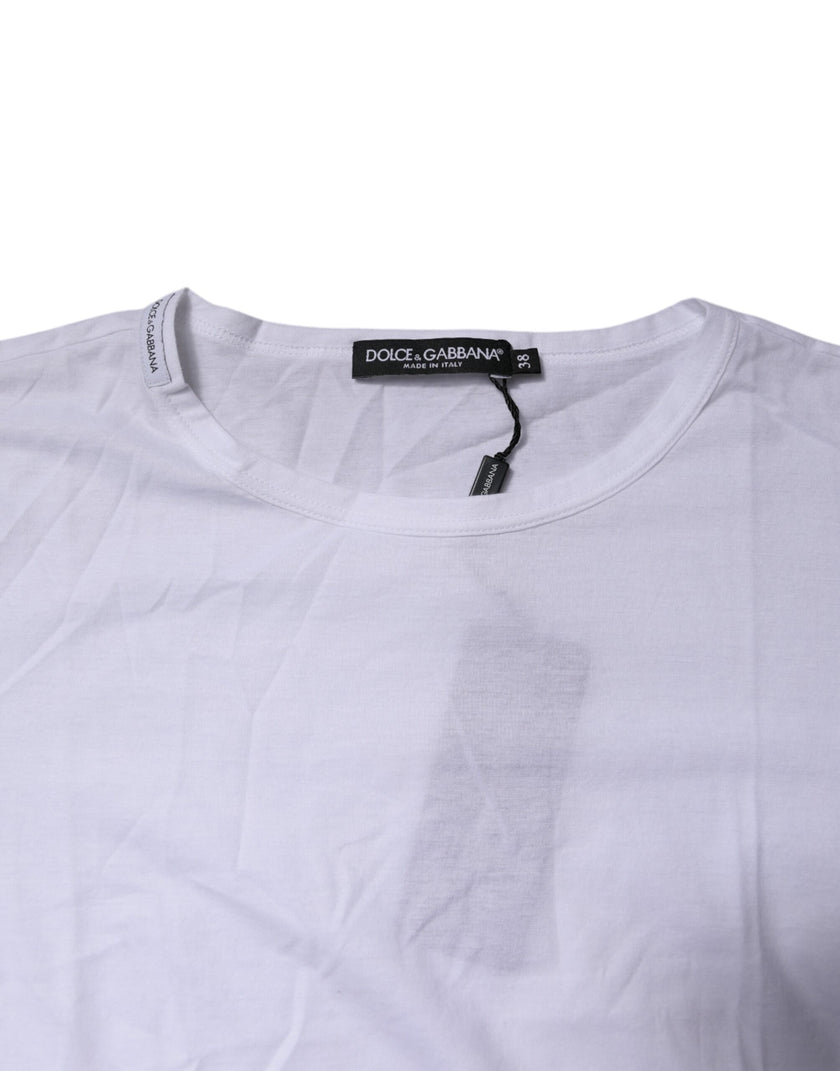 Dolce & Gabbana White Short Sleeves Round Neck Top T-shirt