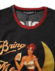 Dolce & Gabbana Black Pin Up Cotton Round Neckline Tank Top