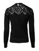 Dolce & Gabbana Black Floral Lace Long Sleeves Blouse Top