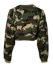 Dolce & Gabbana Multicolor Camou Cropped Sweatshirt Sweater