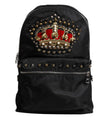 Dolce & Gabbana Black Nylon DG Crown Embellished Backpack VULCANO Bag