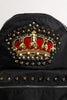 Dolce & Gabbana Black Nylon DG Crown Embellished Backpack VULCANO Bag