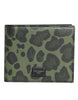 Dolce & Gabbana Black Green Leather DG Plaque Bifold Card Holder Wallet