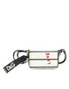 Dolce & Gabbana White Leather SICILY DG Crown Purse Cross Body Bag