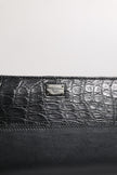 Dolce & Gabbana Black Leather Logo Plaque Zip Around Continental Wallet