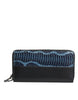 Dolce & Gabbana Black Blue Exotic Leather Embossed Continental Wallet