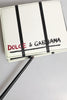 Dolce & Gabbana White Leather DG Crown Royals Bifold Card Holder Wallet