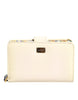 Dolce & Gabbana Ivory Calf Leather Compact Logo Plaque Card Holder Wallet