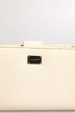Dolce & Gabbana Ivory Calf Leather Compact Logo Plaque Card Holder Wallet
