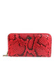 Dolce & Gabbana Red Exotic Leather Zip Around Continental Clutch Wallet