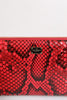 Dolce & Gabbana Red Exotic Leather Zip Around Continental Clutch Wallet