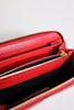 Dolce & Gabbana Red Exotic Leather Zip Around Continental Clutch Wallet