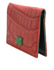 Dolce & Gabbana Red Exotic Leather Logo Plaque Card Holder Wallet