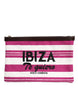 Dolce & Gabbana Pink White Stripes Printed Clutch Pouch Bag