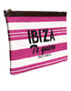 Dolce & Gabbana Pink White Stripes Printed Clutch Pouch Bag