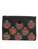 Dolce & Gabbana Black Red Nylon Sacred Heart Clutch Pouch Bag