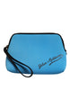 Dolce & Gabbana Blue DG Logo Print Clutch Zip Borse Pouch Bag