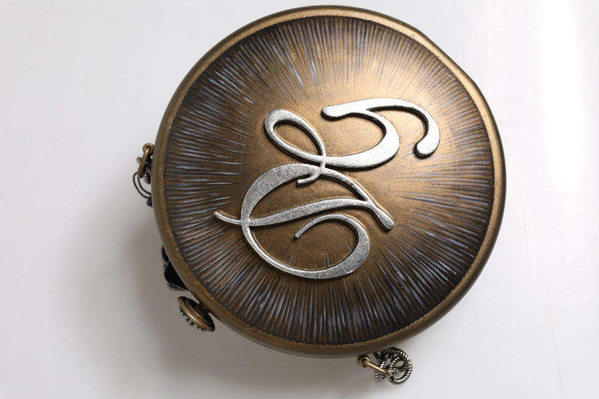 Dolce & Gabbana Gold Brass Metal DG Crown Clutch Crossbody Bag