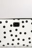Dolce & Gabbana White Black Striped Leather Zip Around Continental Wallet