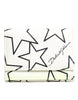 Dolce & Gabbana White Leather Trifold DG Star Print Card Holder Wallet