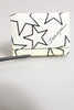 Dolce & Gabbana White Leather Trifold DG Star Print Card Holder Wallet