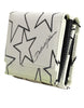 Dolce & Gabbana White Leather Trifold DG Star Print Card Holder Wallet