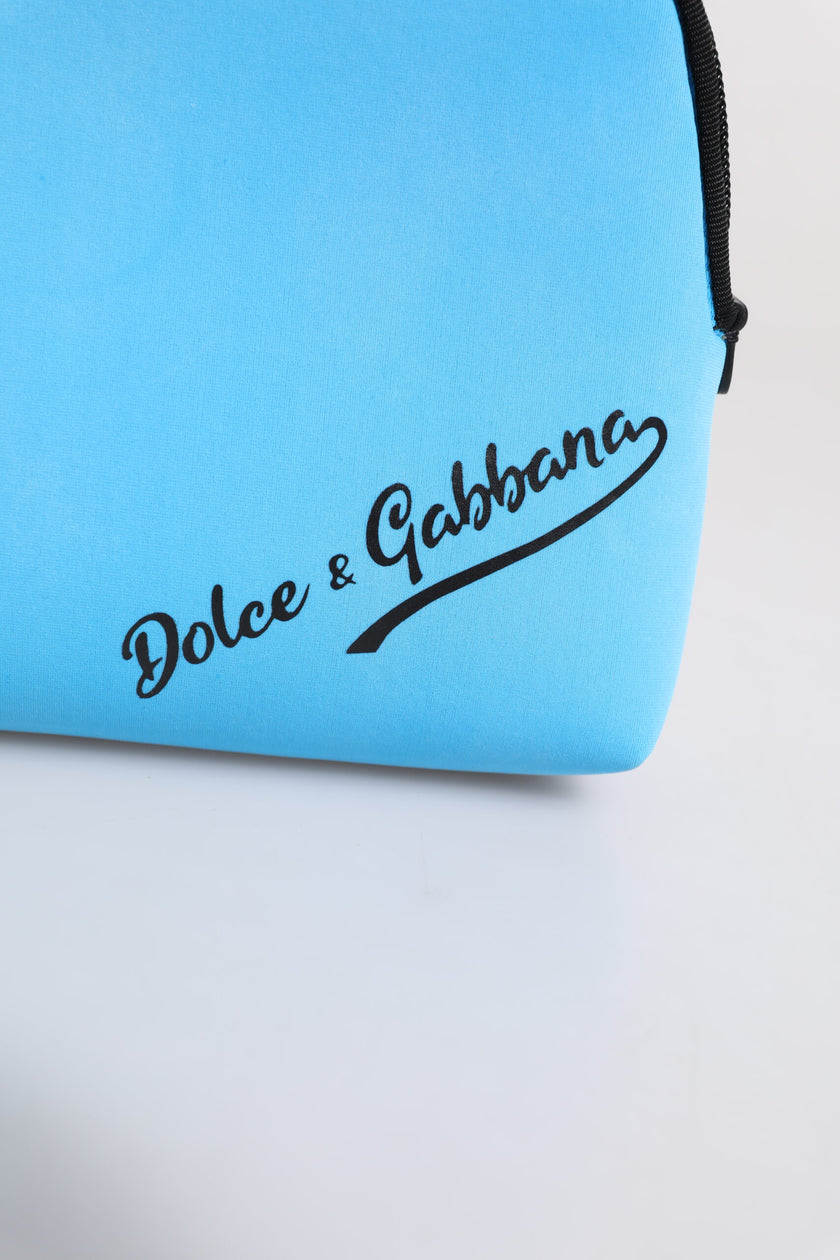 Dolce & Gabbana Blue DG Logo Print Clutch Zip Borse Pouch Bag