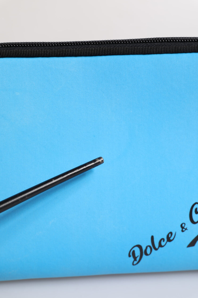 Dolce & Gabbana Blue DG Logo Print Clutch Zip Borse Pouch Bag