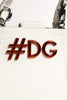 Dolce & Gabbana White Leather #DG BEATRICE Top Handle Tote Bag