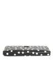 Dolce & Gabbana Black White Dotted Leather Zip Around Continental Wallet