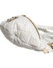 Dolce & Gabbana White Quilted Logo Plaque Belt Waist Fanny Pack Bag