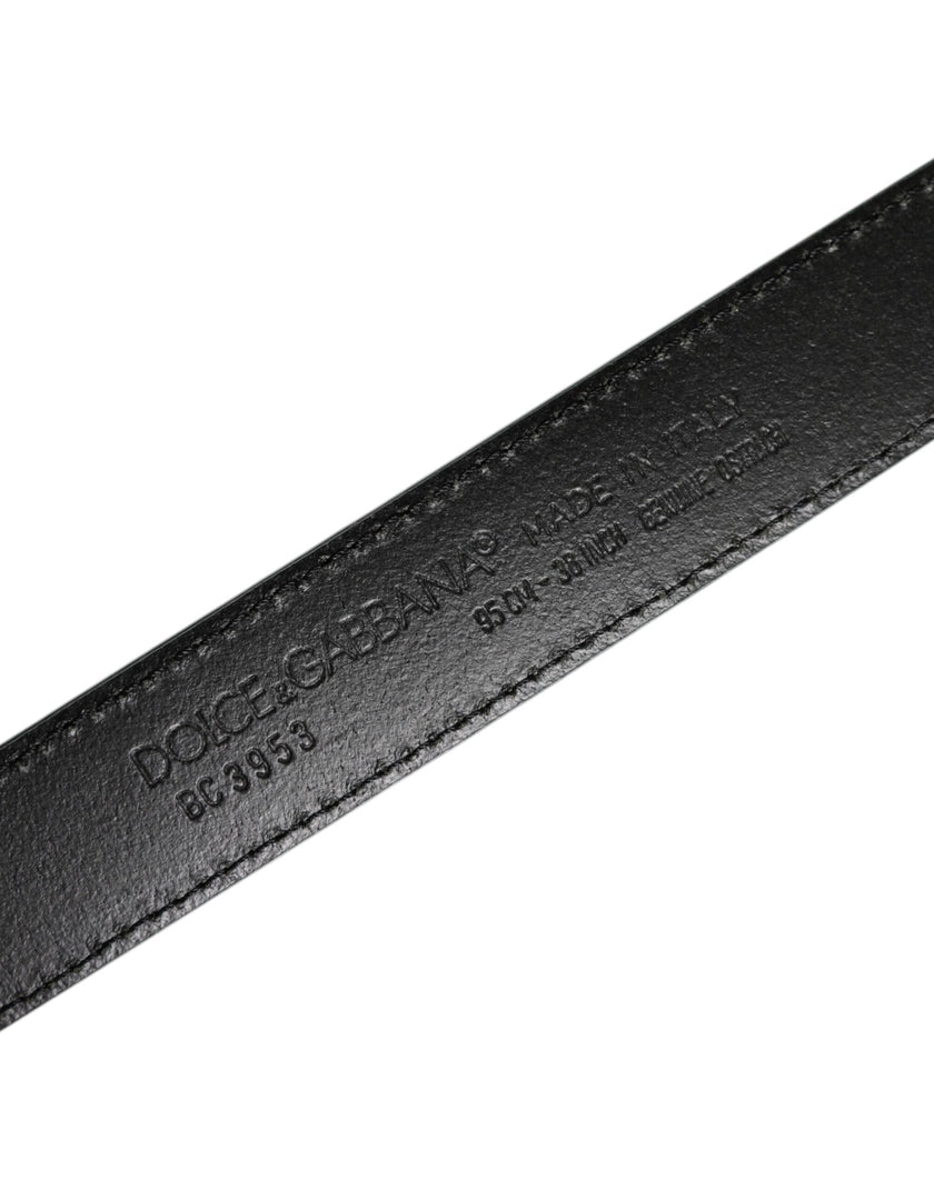 Dolce & Gabbana Green Ostrich Leather Silver Metal Buckle Belt