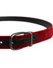 Dolce & Gabbana Red Velvet Black Metal Buckle Logo Belt
