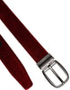 Dolce & Gabbana Red Velvet Black Metal Buckle Logo Belt