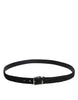 Dolce & Gabbana Black Cotton Blend Silver Metal Buckle Belt