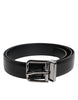 Dolce & Gabbana Black Shiny Leather Silver Metal Buckle Belt
