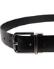 Dolce & Gabbana Black Shiny Leather Silver Metal Buckle Belt