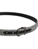 Dolce & Gabbana Black White Silver Tone Metal Buckle Belt