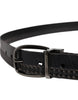 Dolce & Gabbana Black Leather Silver Tone Metal Buckle Belt