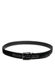 Dolce & Gabbana Black Leather Metal Buckle Classic Belt
