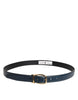 Dolce & Gabbana Blue Leather Metal Buckle Classic Belt