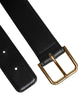 Dolce & Gabbana Black Leather Metal Buckle Classic Belt