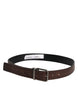 Dolce & Gabbana Brown Solid Leather Classic Waist Buckle Belt