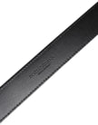 Dolce & Gabbana Silver Leather Classic Metal Logo Buckle Belt