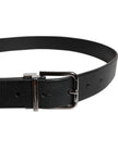 Dolce & Gabbana Black Leather Classic Metal Waist Buckle Belt