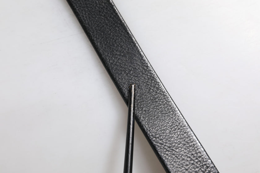 Dolce & Gabbana Black Leather Classic Metal Waist Buckle Belt